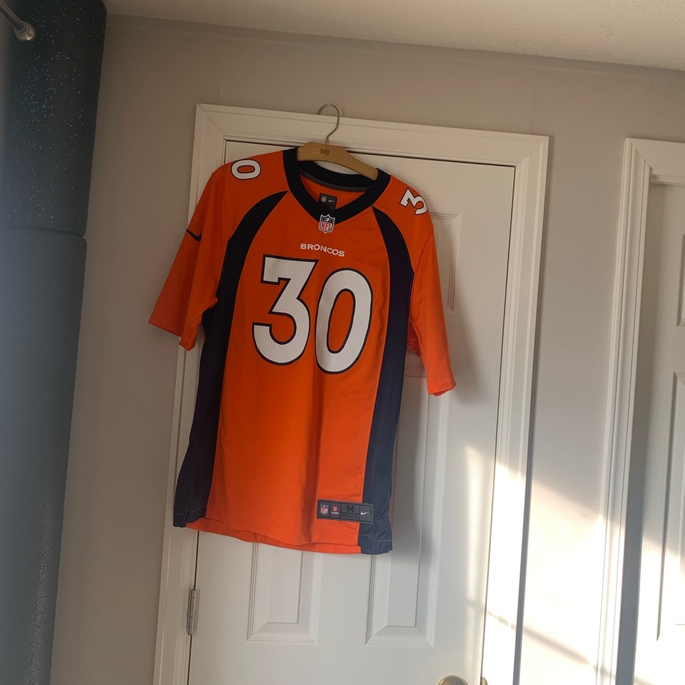 Nike Orange and Navy Broncos Jersey